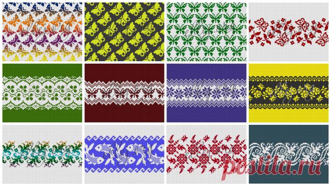 Жаккардовые или филейные узоры (часть 2) Вторая часть схем для вязания жаккардовых узоров, филейного вязания или вышивки крестом. Часть первая — мозаичные узоры с повторяющимся рисунком. Часть третья — контрастные узоры с переходом от одного цвета к другому. Для начала несколько узоров с бабочками, дальше — узоры в одну полосу для декора свитера, сумочки и т.д. Совсем скоро все 42 узора […]