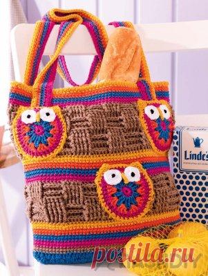 Вязаная сумка с совами крючком