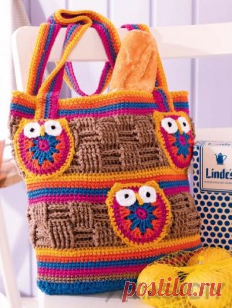 Вязаная сумка с совами крючком
