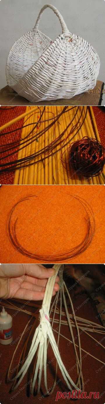 Плетение - Корзина из газет на проволоке и мини-МК » Поиск мастер классов, поделок своими руками и рукоделия на SearchMasterclass.Net