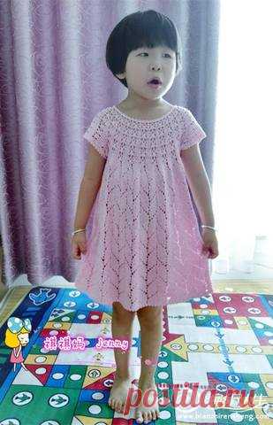 Платье с круглой кокеткой для девочки крючком. Детское платье с круглой кокеткой крючком схемы Платье с круглой кокеткой для девочки крючком. Детское платье с круглой кокеткой крючком схемы