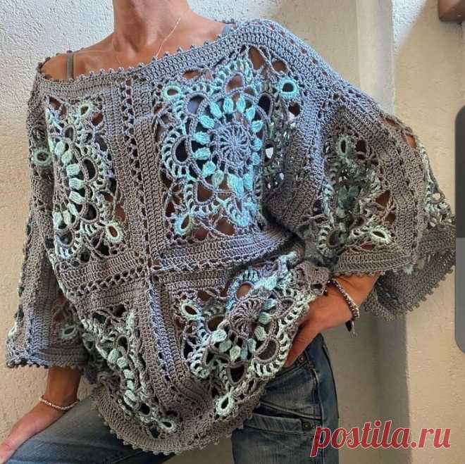 Ажурные, крупные мотивы крючком. Находка вязаных изделий для женщин. Идеи , схемы, мастер-классы. | Вяжем вместе с Людмилой | Дзен