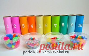 5 простых поделок из рулонов для занятий с детьми. Учим цифры.