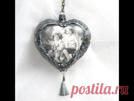 Decoupage -bombka serduszko - tutorial DIY
