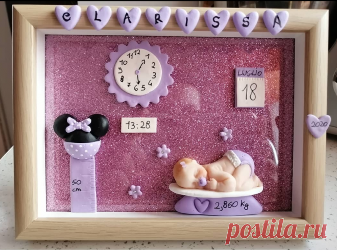 Необычная рамка декорированная полимерной глиной