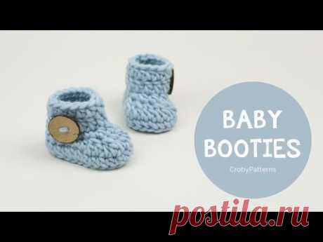 How to Crochet Fast and Easy Crochet Baby Booties | Croby Patterns