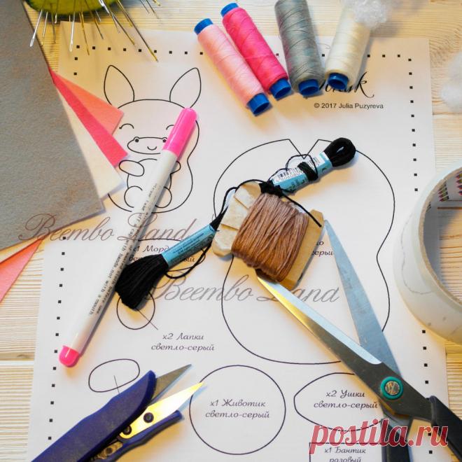 Шьем детскую игрушку — озорного Ослика из фетра – Ярмарка Мастеров