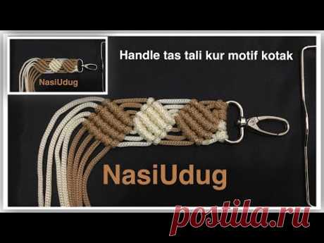 Cara membuat handle tas tali kur motif kotak by nasiudug