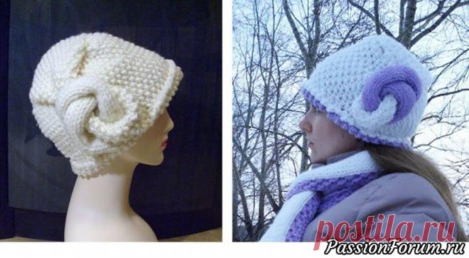 Шапка с узелком. Описание - запись пользователя ШАПОкляк (Сима) в сообществе Вязание спицами в категории Вязание спицами аксессуаров Оригинальная шапка с узелком. Автор — Shocked (Осинка)  Пряжа из Троицка «Новинка» (82% шерсть, 18 % акрил, в 100 г/ 120 метров). Набрала 70 петель. И начала вязать платочной вязкой. Провязала так примерно 12-15 см. Все мерила на голову.