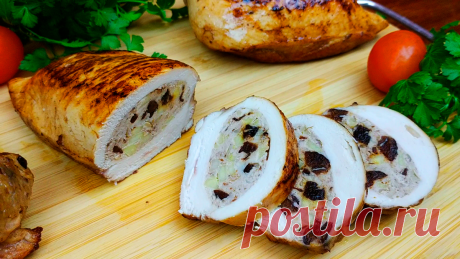 Открыла для себя новый рецепт приготовления вкусной куриной грудки: делаю "кармашек" и наполняю начинкой - Рецепт