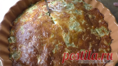 Заливной пирог с кабачком и капустой