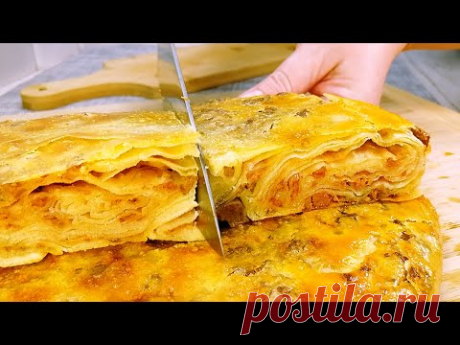 НЕВЕРОЯТНО СЛОЕНАЯ ЛЕПЕШКА в Духовке - КАТЛАМА На Кефире
