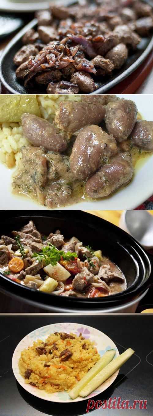 7 горячих вторых блюд с куриными сердечками