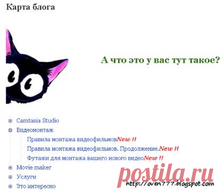 Скрипт для создания карты сайта на blogspot