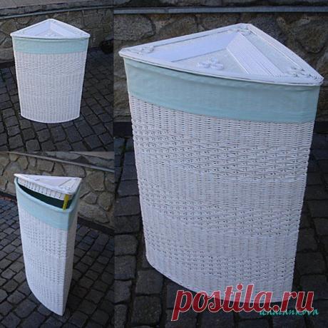 Prádelní koš rohový od Iva Chalánková - Bytové doplňky z papíru - Česká tvorba