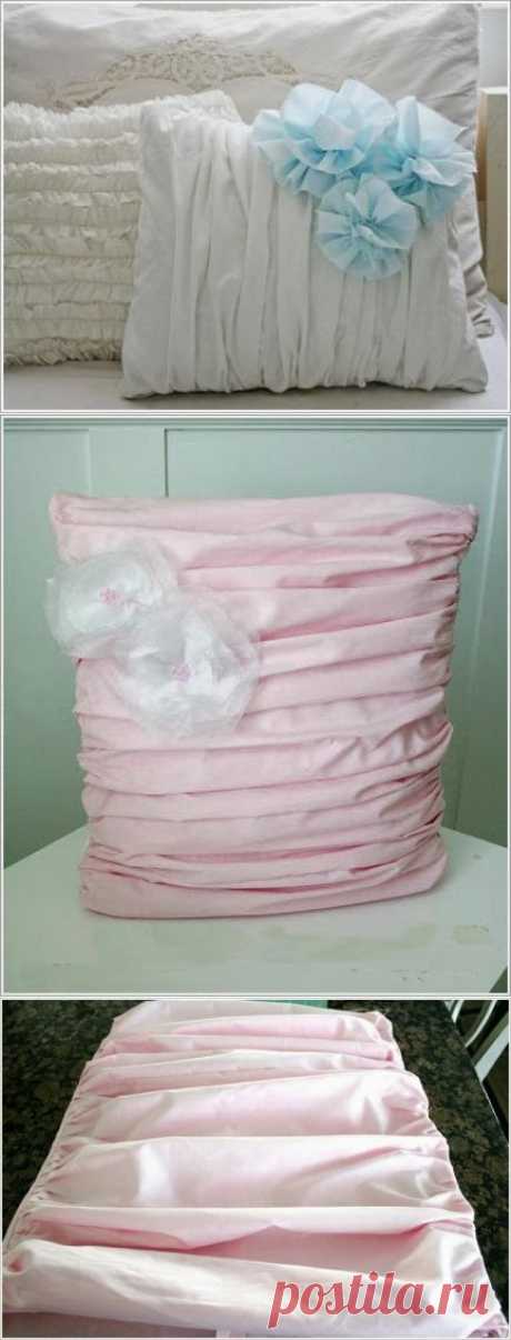 Как сшить подушку со складками? How to sew a pillow with wrinkles? ~ HandMadiya.com