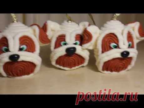 Новогодняя игрушка "собака"