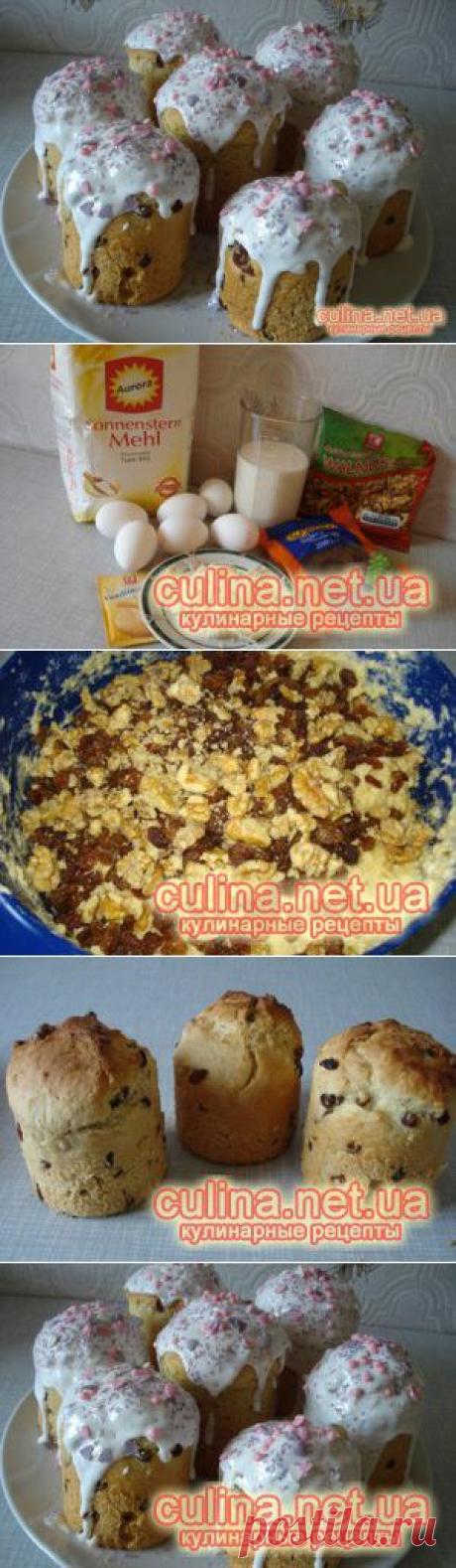Пасхальный кулич с изюмом и орехами – рецепт с фото