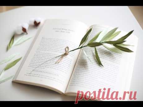 How to make Crepe paper flowers : Olive leaves [easy tutorial] madebymade