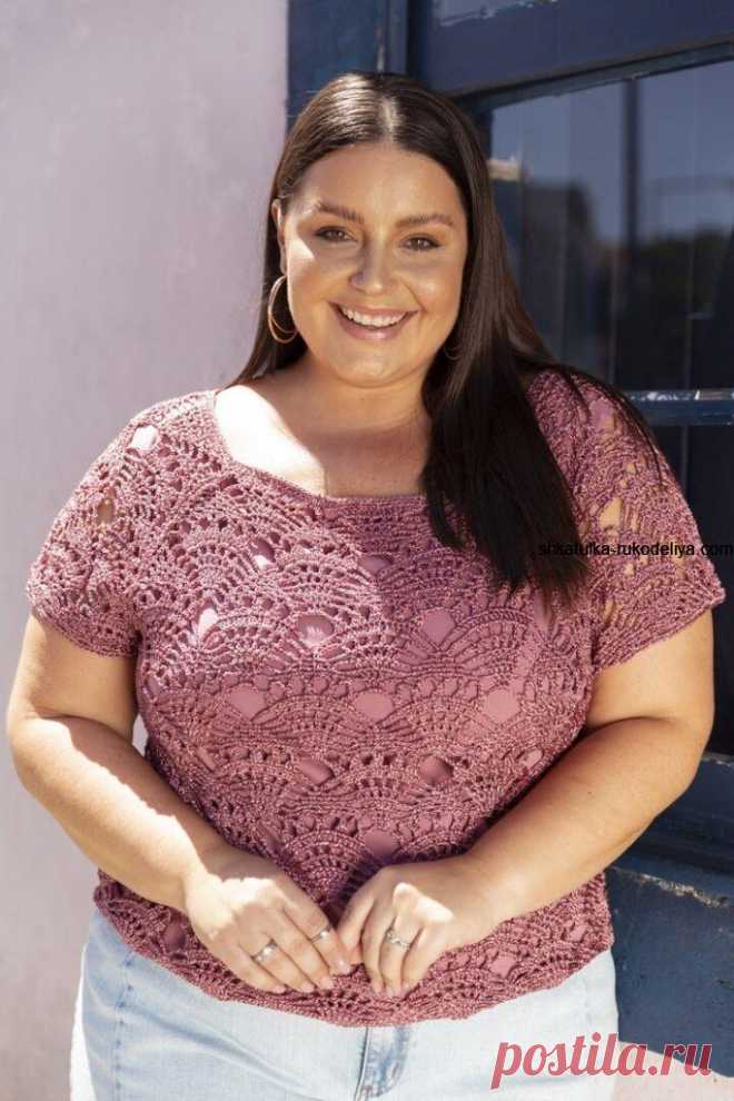 Вяжем летний топ крючком. Модели для полных женщин крючком