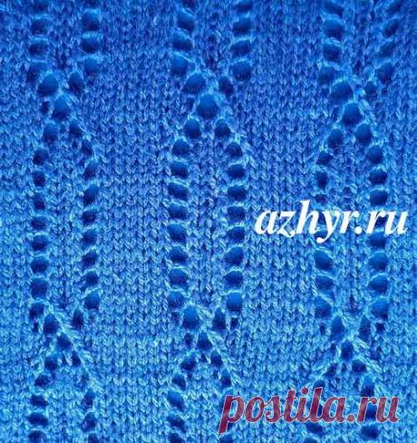 Узор ажурные дорожки спицами Схема | АЖУР - схемы узоров