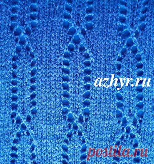 Узор ажурные дорожки спицами Схема | АЖУР - схемы узоров