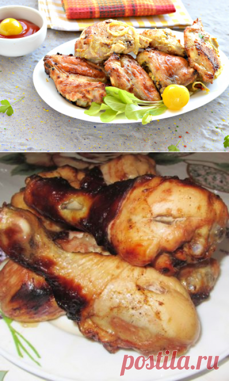 Шашлык из курицы на мангале и в духовке