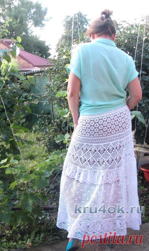 Юбка — макси, комбинированная кружевом