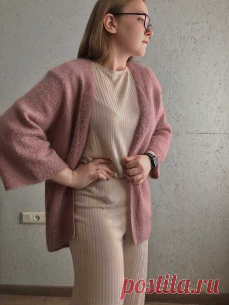 Готовая работа: как я вязала жакет-кимоно из мохера | Anna Kuznetsova Knitting | Яндекс Дзен