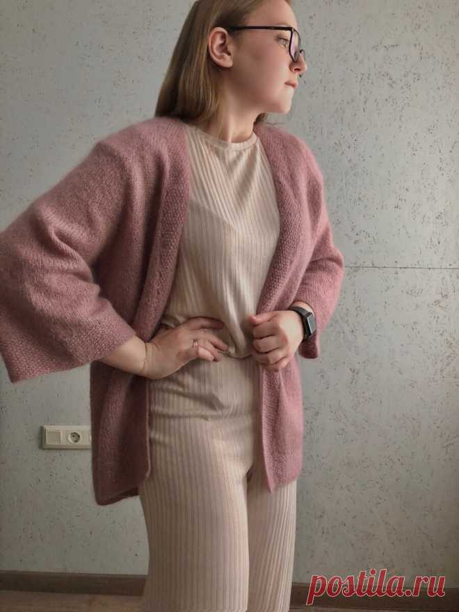 Готовая работа: как я вязала жакет-кимоно из мохера | Anna Kuznetsova Knitting | Яндекс Дзен