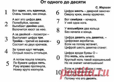 читаем Маршака про цифры