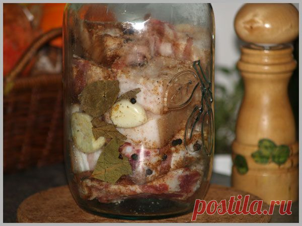 Маринованное, запеченное сало