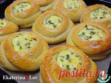 Ватрушки с сыром и зеленым луком Кулинарный рецепт