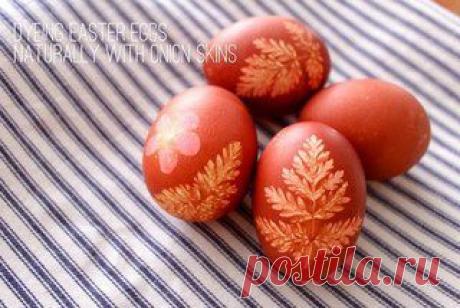 Украшение пасхальных яиц луковой шелухой