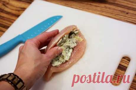 Menu Musings eines Modern American Mom: Spinat Artischocken-Bad angefüllte Hühnerbrüste