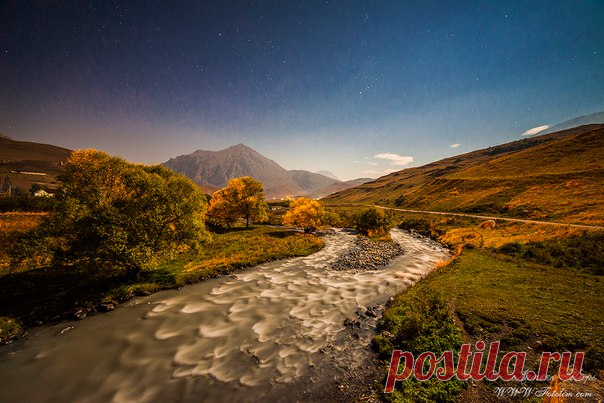 Река Мидаграбиндон, Северная Осетия. Автор фото: Игорь Литвяк. Спокойной ночи.