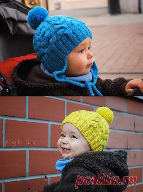 Шапочка I HEART CABLES для малыша.