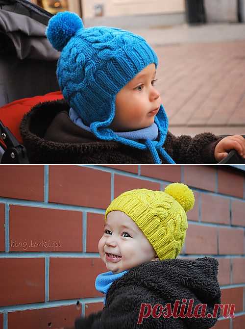 Шапочка I HEART CABLES для малыша.