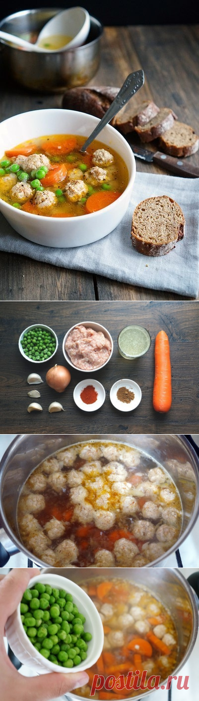 Как приготовить прозрачный суп с куриными фрикадельками. - рецепт, ингридиенты и фотографии