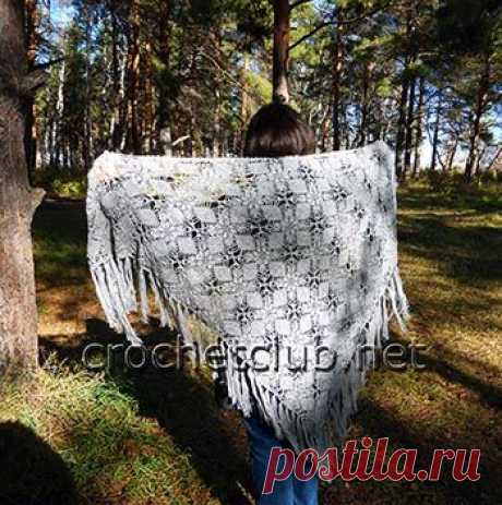 Шаль крючком из мотивов - Вязание Крючком. Блог Настика