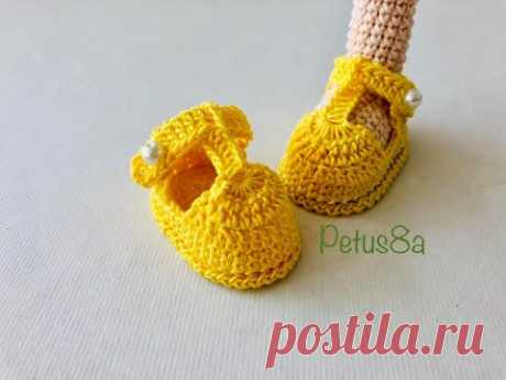 Teje zapatos 5cm para tus muñecas amigurumis by Petus