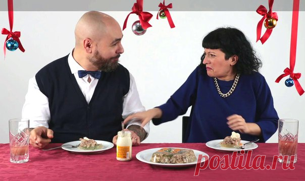 Эмоциональные итальянцы пробуют русские новогодние блюда: ↪ «Вкусно! С запахом крема для рук...»