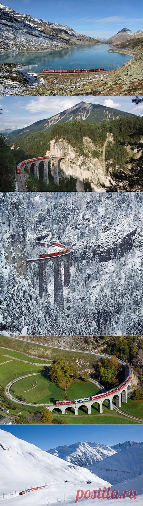 Ретийская железная дорога (11 фото)