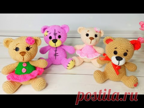 Crochet bear, master class. Knitted toys / Crochet toys. Crochet bear / amigurumi. H 3