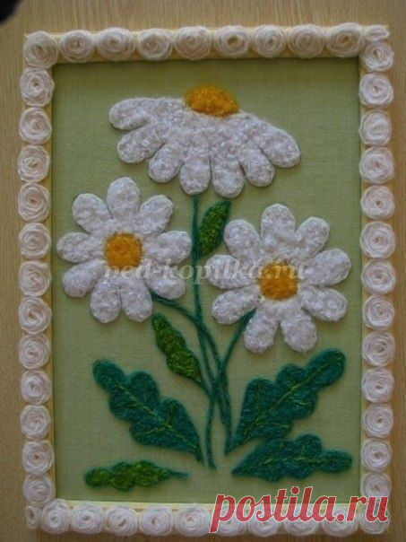Картина из остатков пряжи