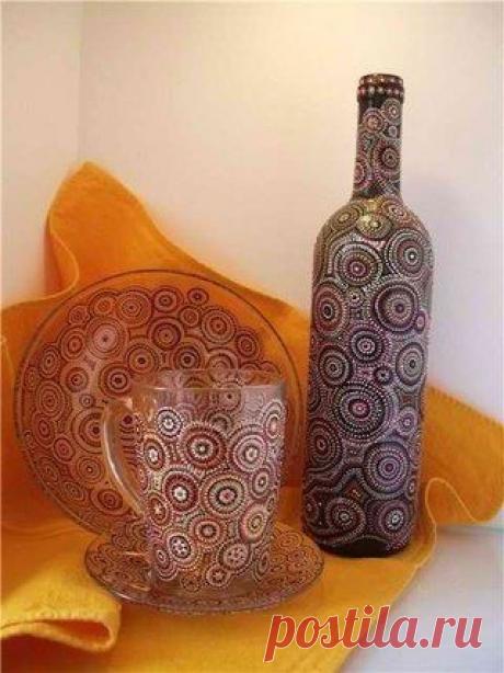 Ажурная посуда (точечная роспись) | АртМарин. Красивые вещи своими руками.