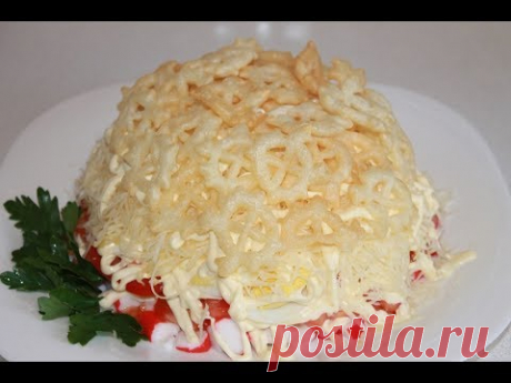 Салат с крабовыми палочками. Простой и самый вкусный рецепт!