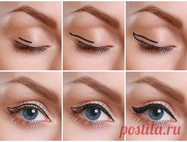Красивая подводка глаза.  Поэтапно