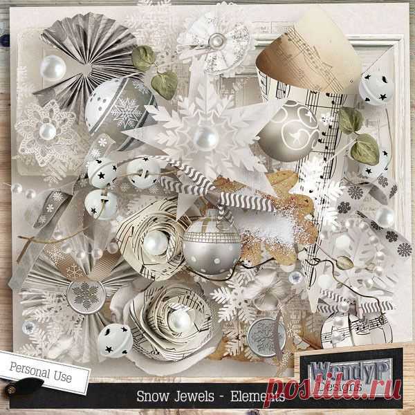 Зимний и рождественский скрап-набор «Snow Jewels»