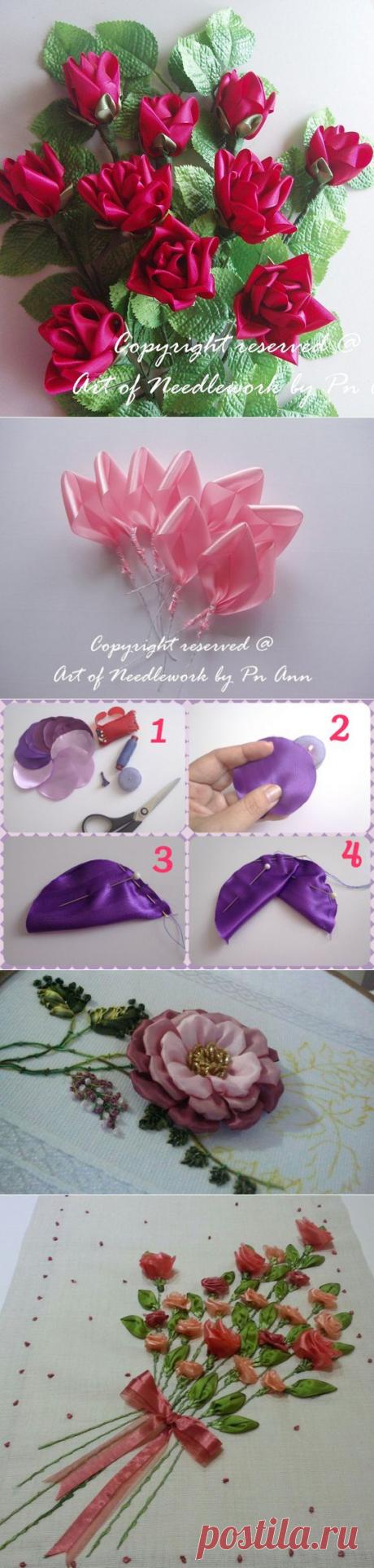 (+1) тема - 3 МК по вышивке лентами. Осторожно! Перепост! :) | РУКОДЕЛИЕ